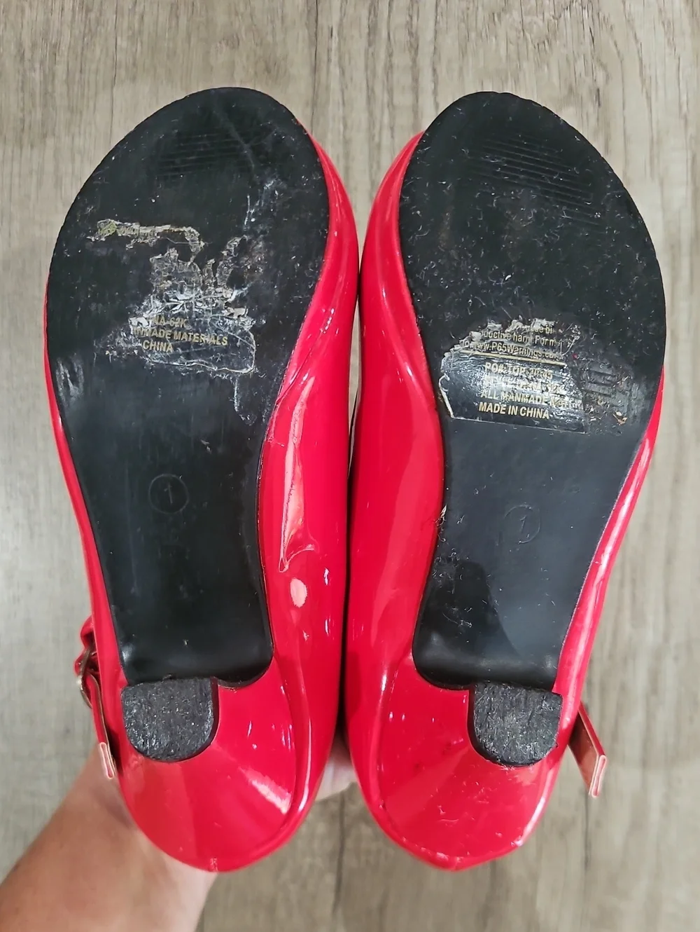 Link Girls Red Patent Mary Jane Heels with Bow Accent size 1